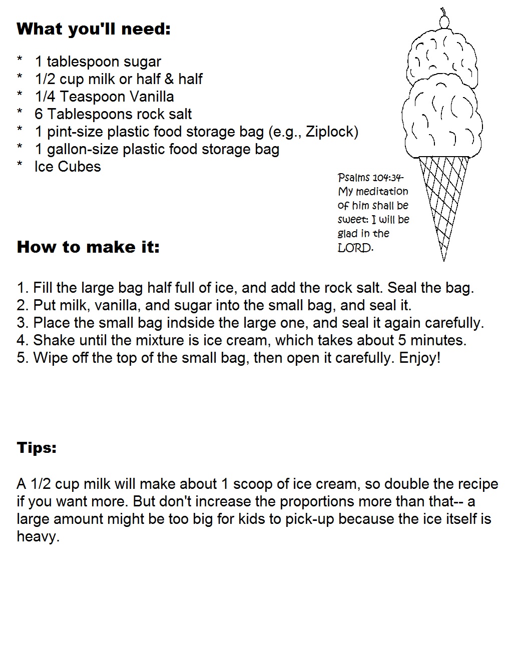 ice cream recipe with ziploc bags